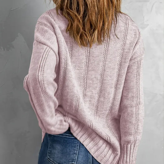 Women's Sweater Casual Solid Crew Neck Oversized Long Sleeve Loose Fall Winter Sweater