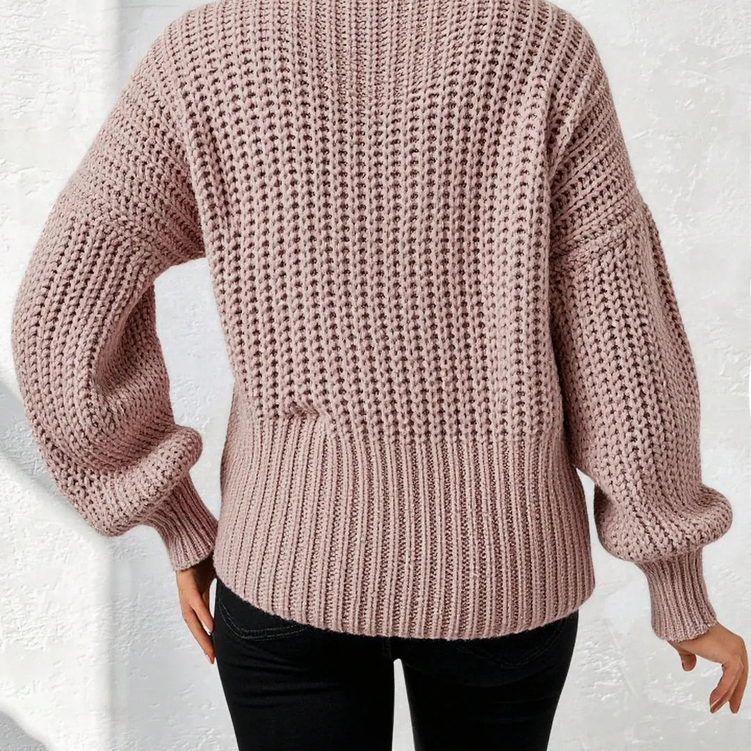 EURMUSE Women's Solid Crew Neck Oversized Long Sleeve Casual Sweater, Fall/Winter