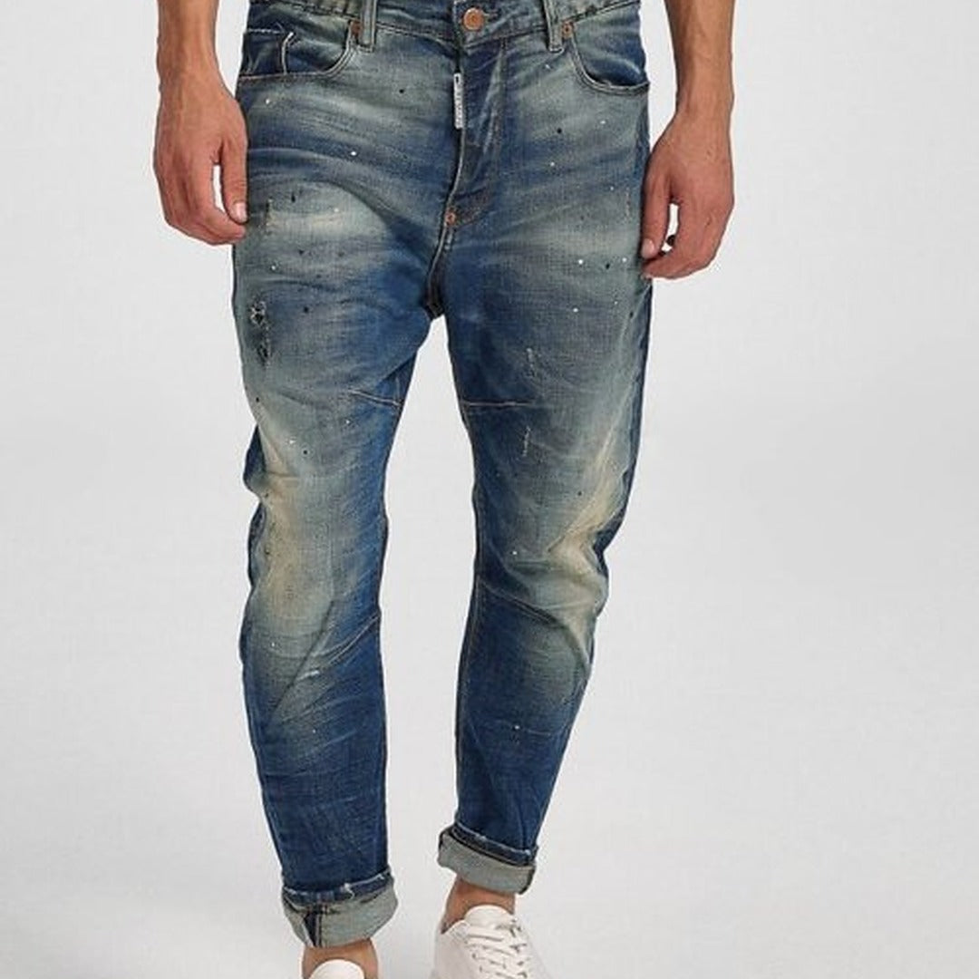 royaldenim Palermo 1908 Medium Blue Mud Wash Jeans - Men's Denim, Twist Tapered Fit