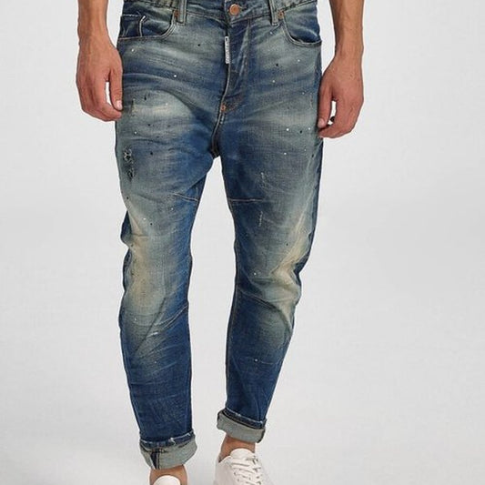 royaldenim Palermo 1908 Medium Blue Mud Wash Jeans - Men's Denim, Twist Tapered Fit