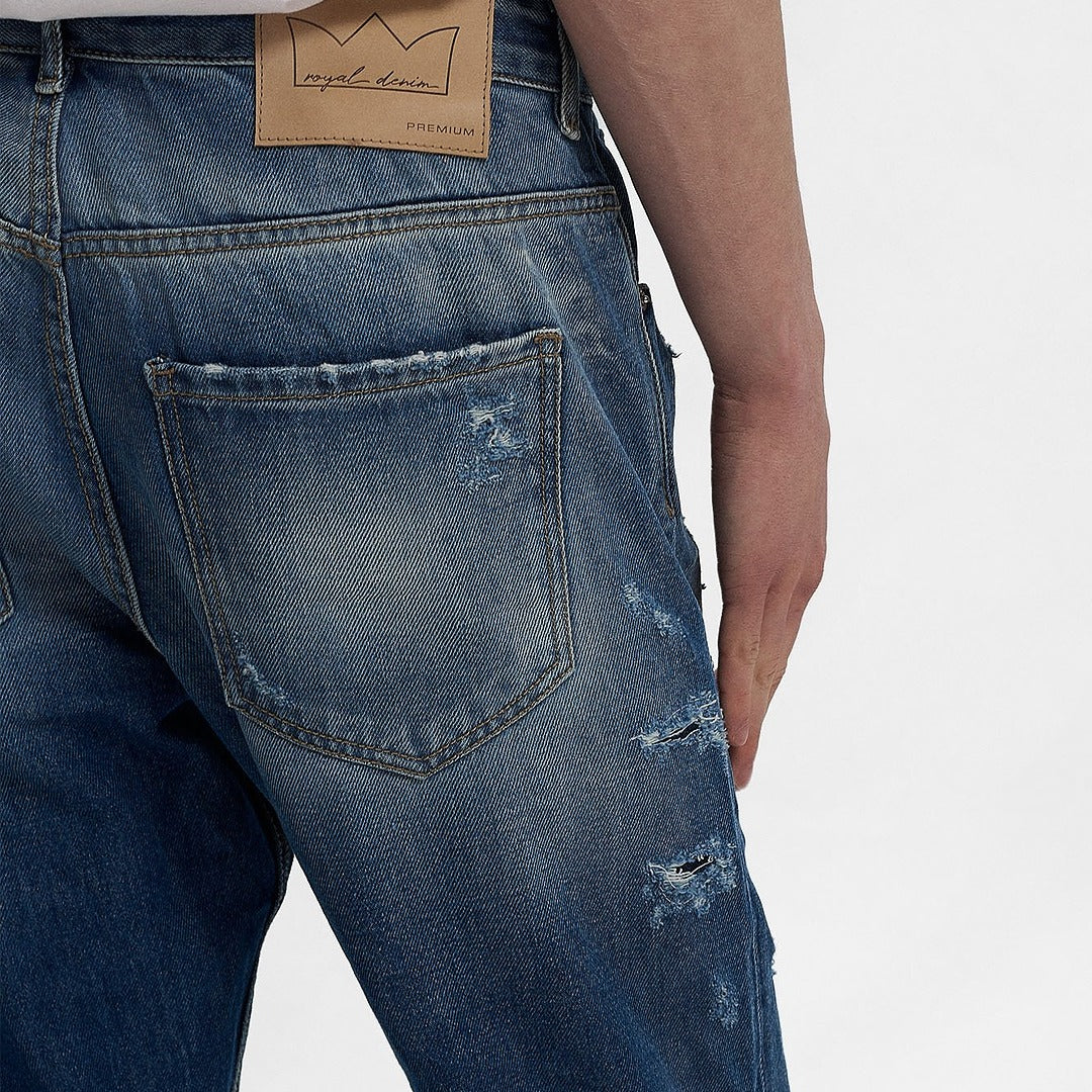 royaldenim Malmo 1971 Medium Blue Wash Jeans - Men's Denim, Tapered Fit