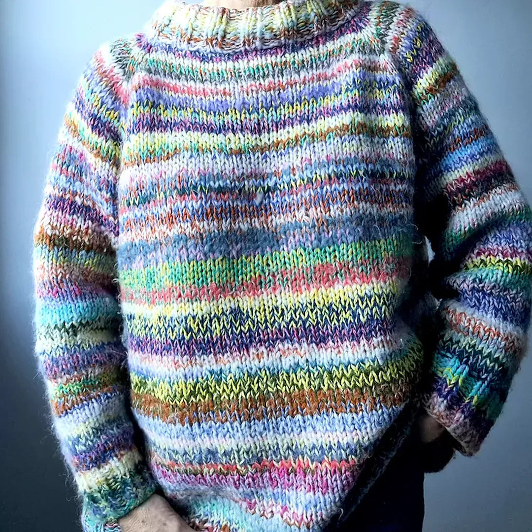 KNITTING PATTERN SWEATER Zerowaste Stina Knitting Pattern Sweater Scrapyarn Knitting Pattern Sweater Top Down Beginnerfriendly Sweater